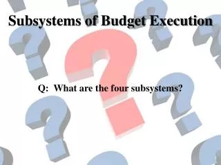 Subsystems of Budget Execution