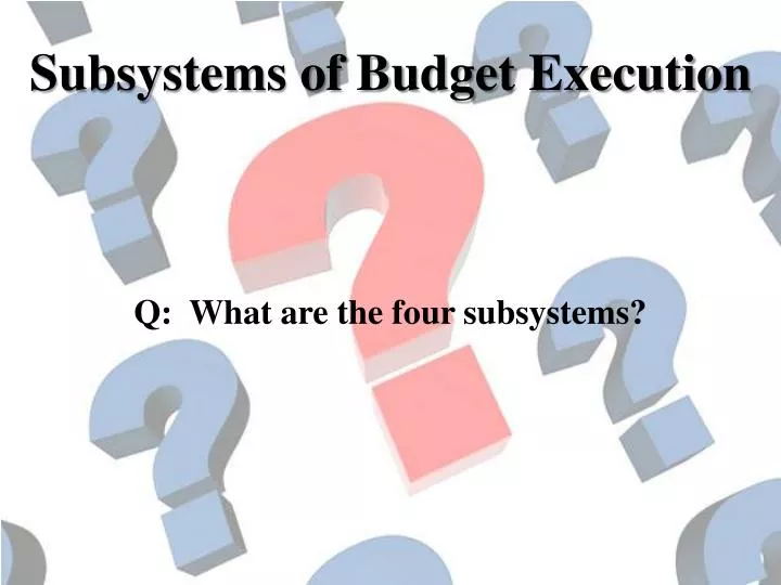 subsystems of budget execution