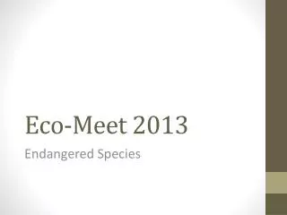 Eco-Meet 2013