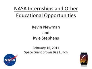 NASA Internships and Other Educational Opportunities