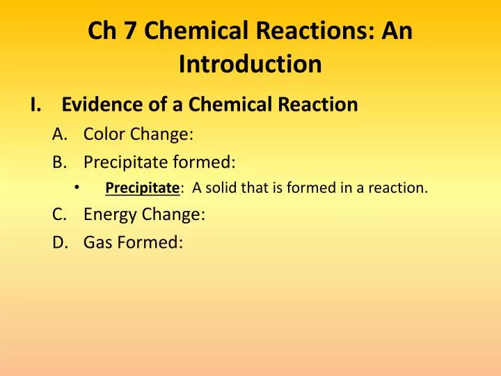 ch 7 chemical reactions an introduction