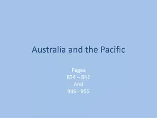 Australia and the Pacific