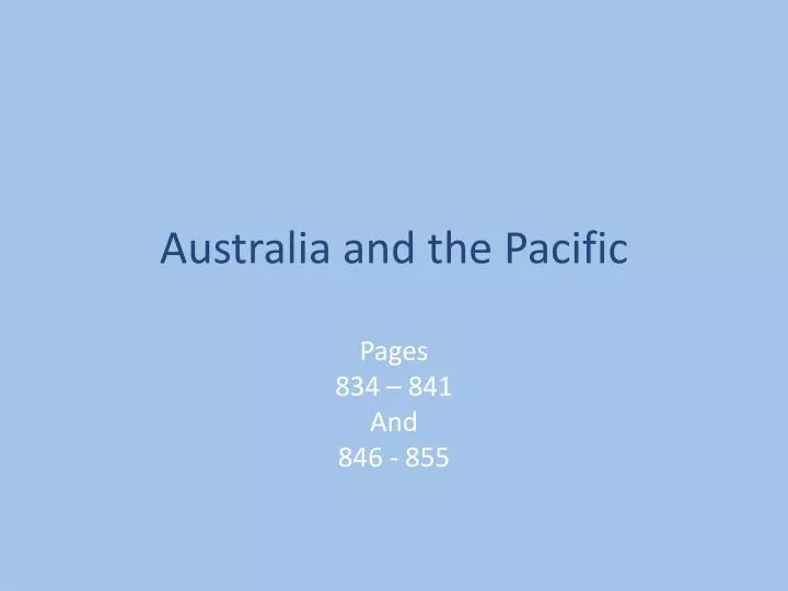 australia and the pacific