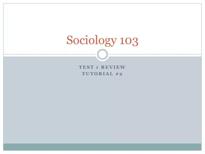 sociology 103