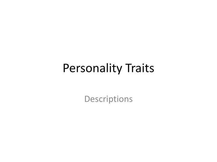personality traits