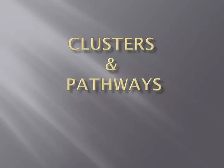 clusters pathways