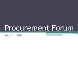 Procurement Forum
