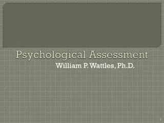 Psychological Assessment