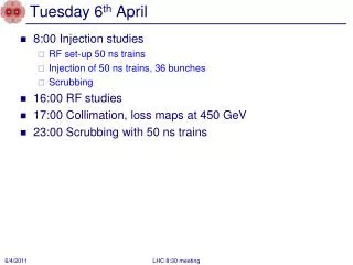 Tuesday 6 th April