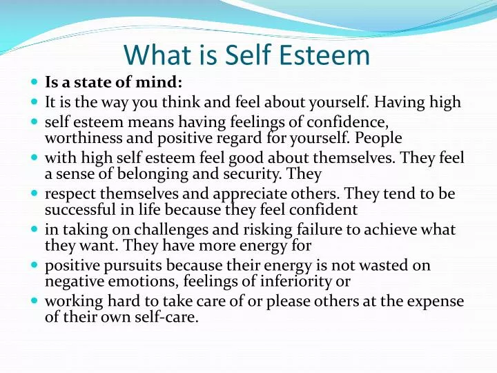 what is self esteem