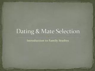 dating mate selection