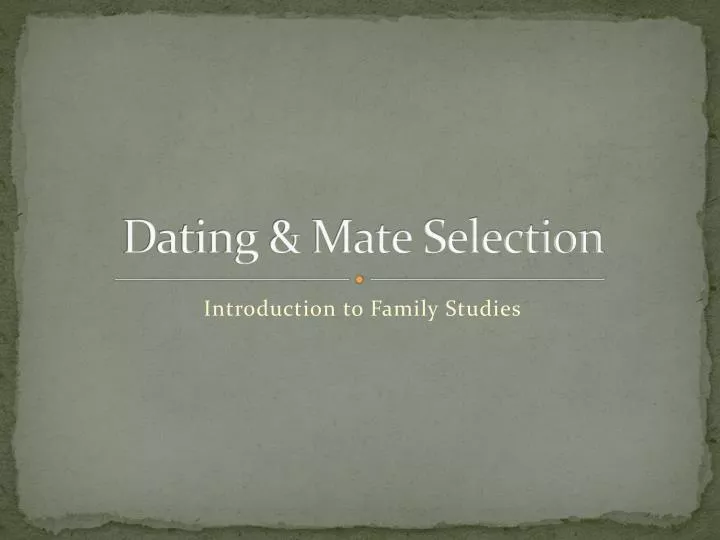 dating mate selection