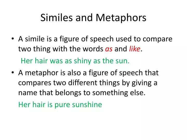 similes and metaphors