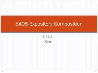 E405 Expository Composition