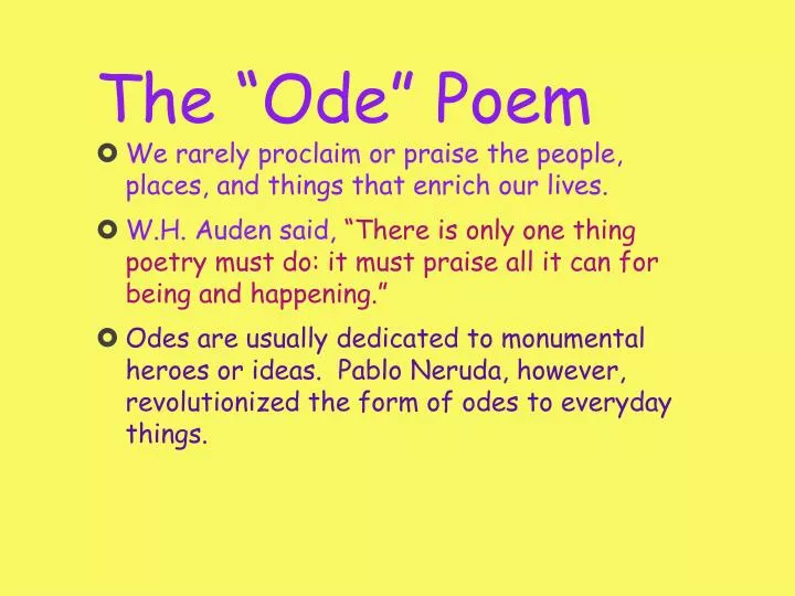 the ode poem