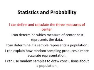 Statistics and Probability