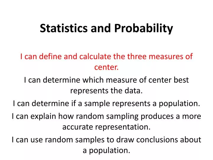 statistics and probability