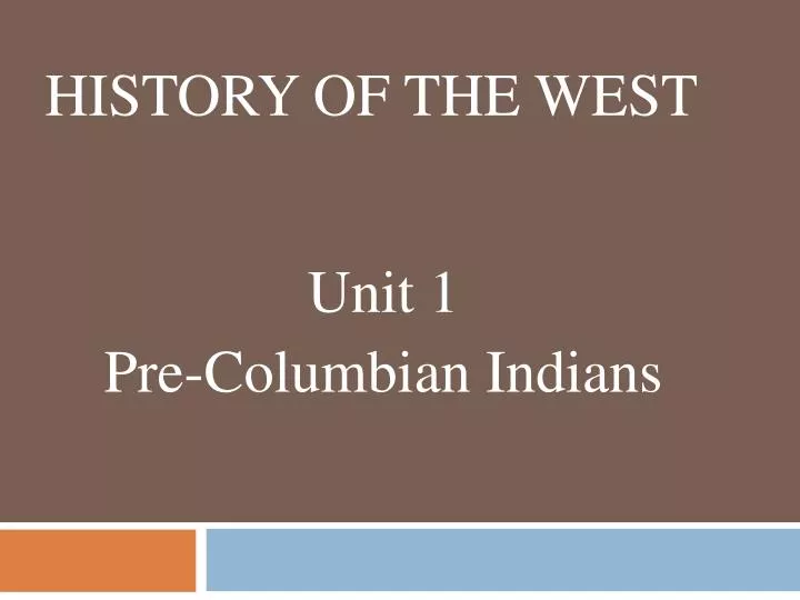 history of the west