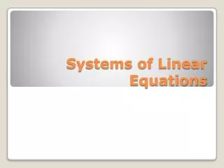 systems of linear equations