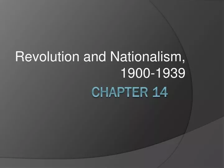 revolution and nationalism 1900 1939