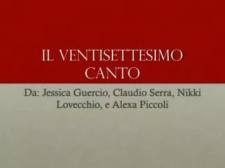 il ventisettesimo canto