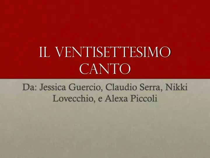 il ventisettesimo canto