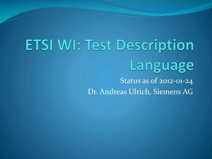 etsi wi test description language
