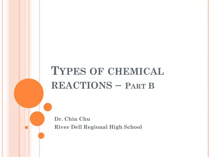 types of chemical reactions part b