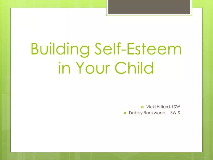 building self esteem in your child