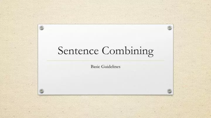 sentence combining