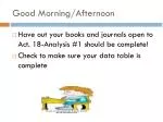 Good Morning/Afternoon - slide 1