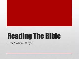 Reading The Bible