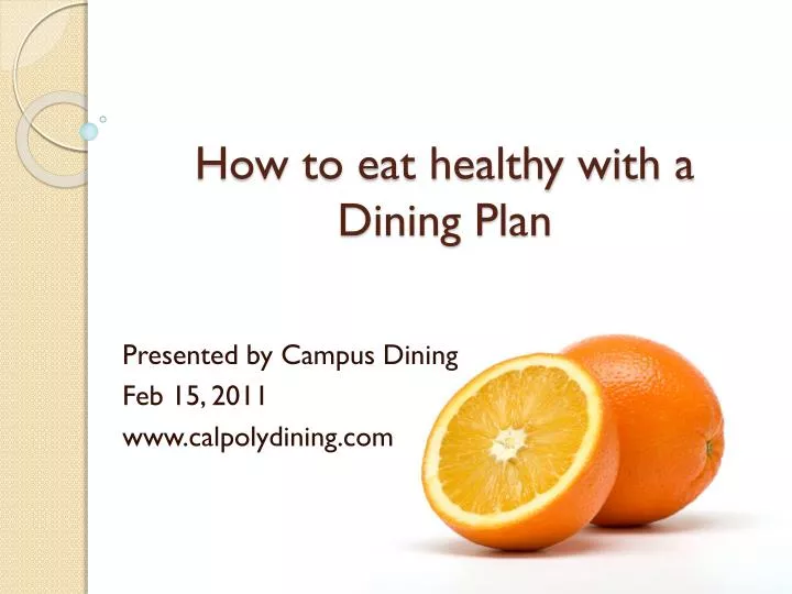how to eat healthy with a dining plan