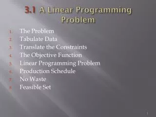3.1 A Linear Programming Problem
