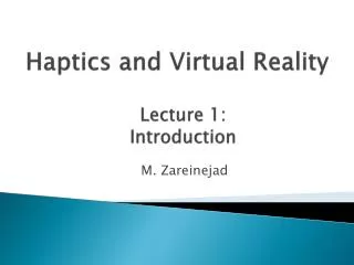 haptics and virtual reality