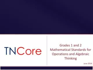 Grades 1 and 2 Mathematical Standards for Operations and Algebraic Thinking