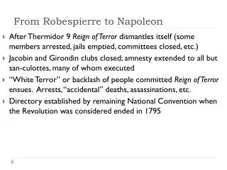 From Robespierre to Napoleon