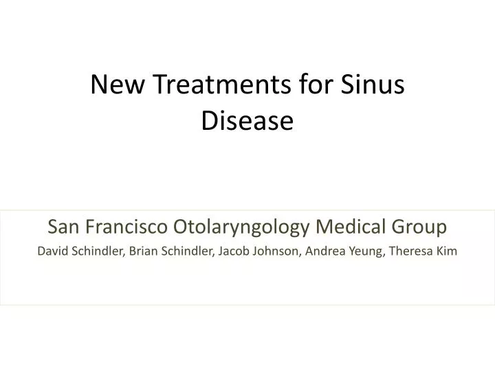 new treatments for sinus disease