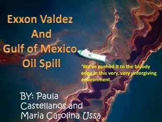 Exxon Valdez And Gulf of Mexico Oil Spill