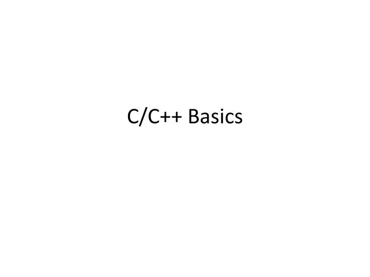 c c basics