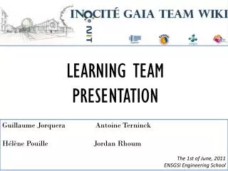 LEARNING TEAM PRESENTATION