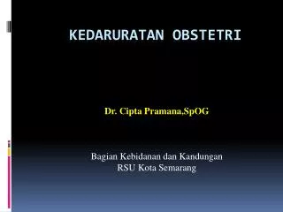 kedaruratan obstetri