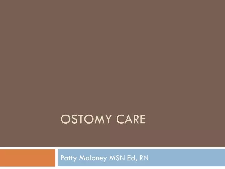 ostomy care