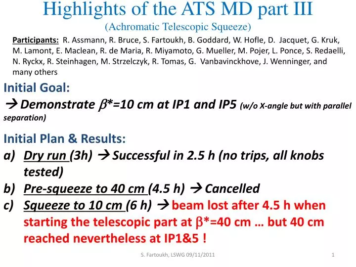 highlights of the ats md part iii achromatic telescopic squeeze
