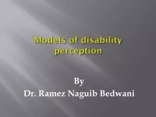 Models of disability perception