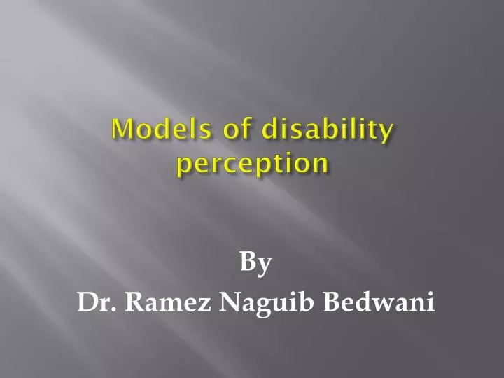 models of disability perception
