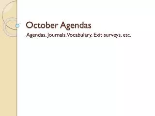 October Agendas