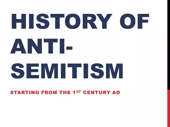 history of anti semitism