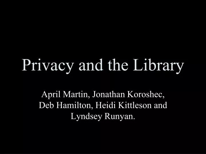 privacy and the library