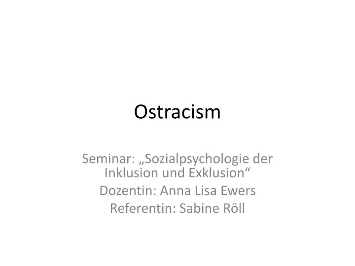 ostracism